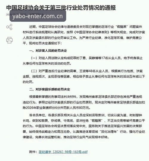 中国足球禁足令深度解析：足协第三批处罚名单与亚博体育平台观赛体验全面对比